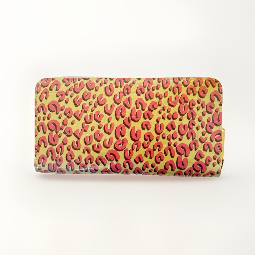 LOUIS VUITTON x STEPHEN SPROUSE CREAM PINK VERNIS LEOPARD ZIPPY LONG WALLET - Picture 3 of 14